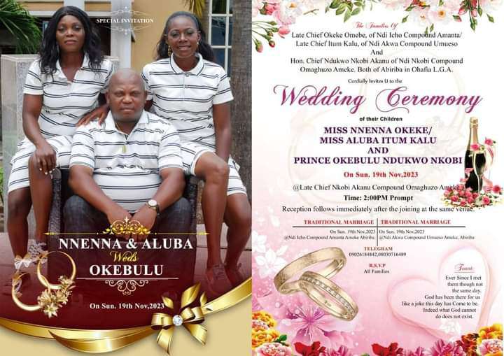 Abia man to marry two women same day