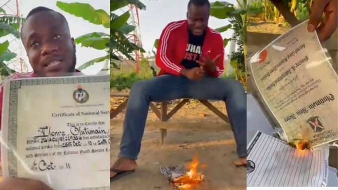 'Even those who don't have can now forge them,' Man burns his certificates
