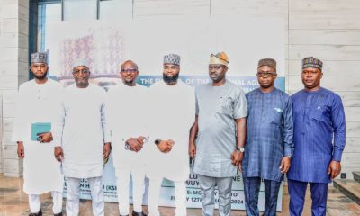 From left: Executive Director of Information, Protocol and New Media, National Agency for Science and Engineering Infrastructure (NASENI), Mr. Segun Ayeoyenikan; Director of Manufacturing Services, NASENI, Dr. Olayode Olasupo; Deputy Director Information, NASENI, Mr. Chima Akwaja; Vice Chairman/CEO of NASENI, Mr. Khalil Suleiman Halilu; CEO, Cerca Africa, Sam Obafemi; S.A to the EVC on Intergovernmental Relations and Partnerships, Dr. Mohammed Dahiru and P.A to NASENI CEO, Sufyan Baffa, at the flag-off a 5-day training for Information, Protocol and New Media Officers of the agency by the NASENI CEO at the Exclusive Serene Hotel, Wuye, Abuja recently