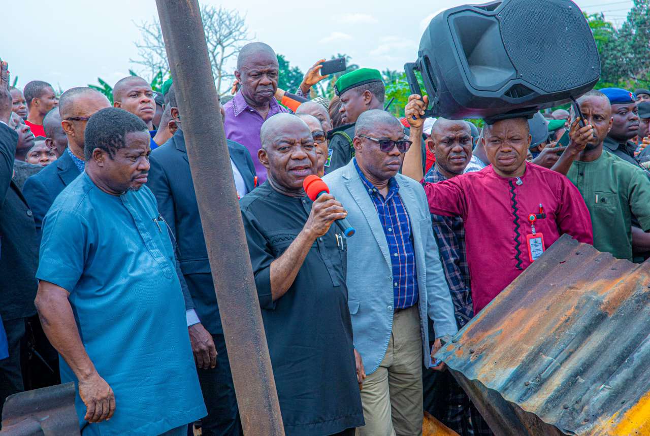 Aba market fire: Gov Otti visits scene, stresses need to factor in safety in market designs