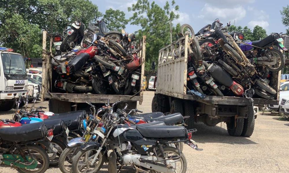 Lagos police impounds 85 motorcycles in Ojodu, Agege, Ogba, others