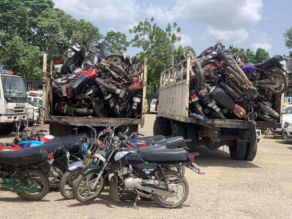 Lagos police impounds 85 motorcycles in Ojodu, Agege, Ogba, others
