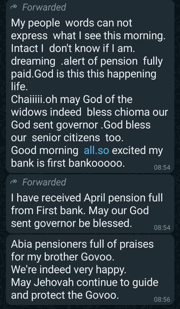 'Ekwu eme governor,' Abia pensioners hail Otti for paying full pension as promised