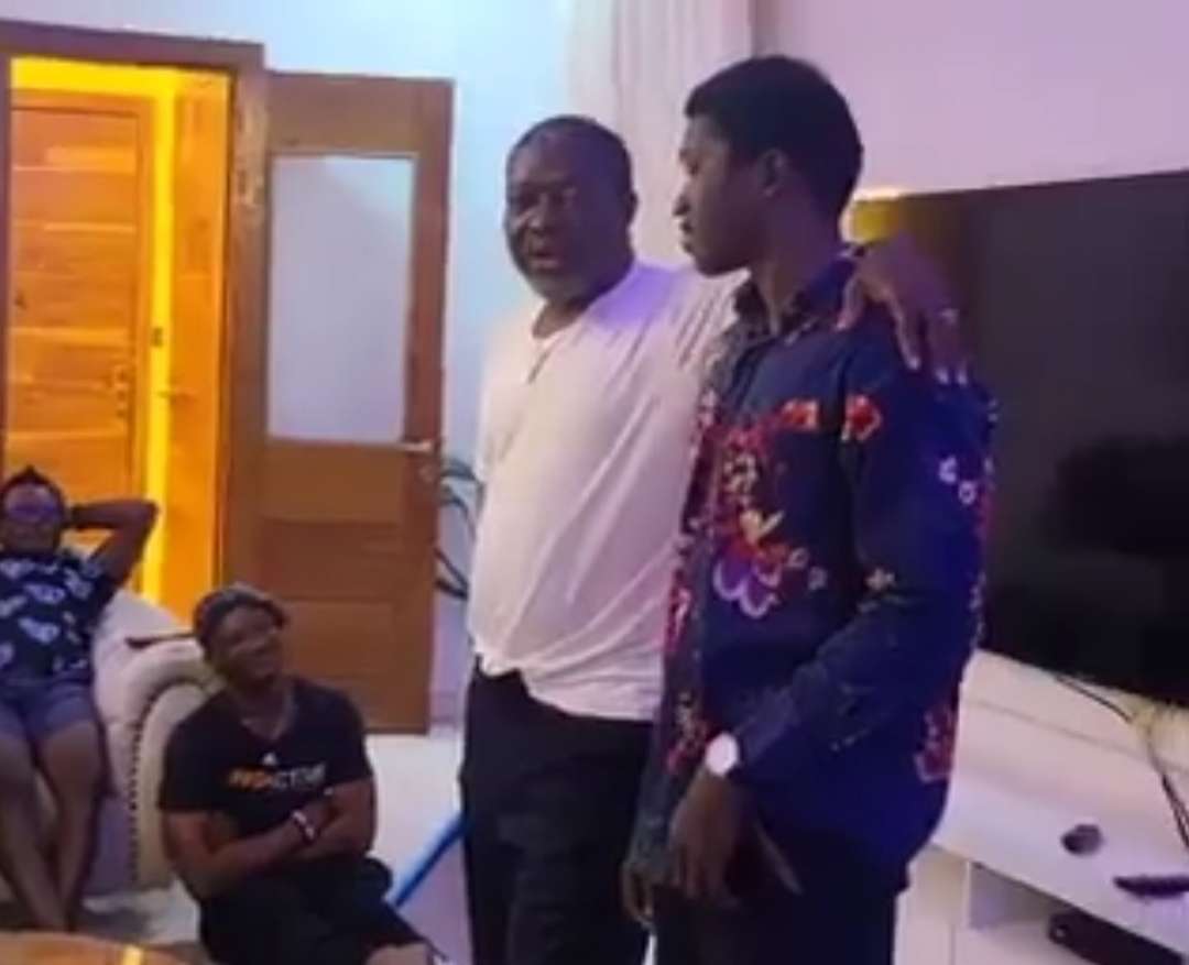 'Don't treat him like my son,' Kanayo warns colleagues as he introduces son to Nollywood