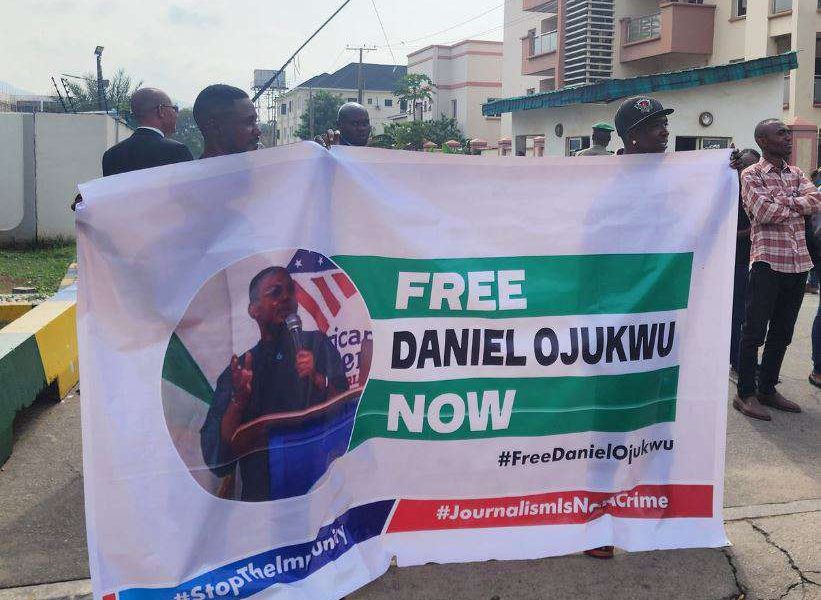 Activists stage protest, demand release of detained FIJ journalist, Daniel Ojukwu