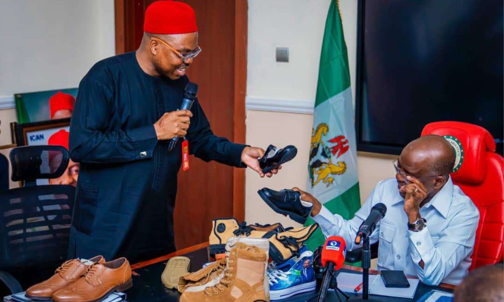 Gov Otti harps on need for conducive environment as foreign shoemaker, Comfort Stevens sets to open factory in Abia