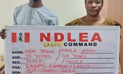 NDLEA intercepts cocaine shipment at Lagos hotel, apprehends suspects