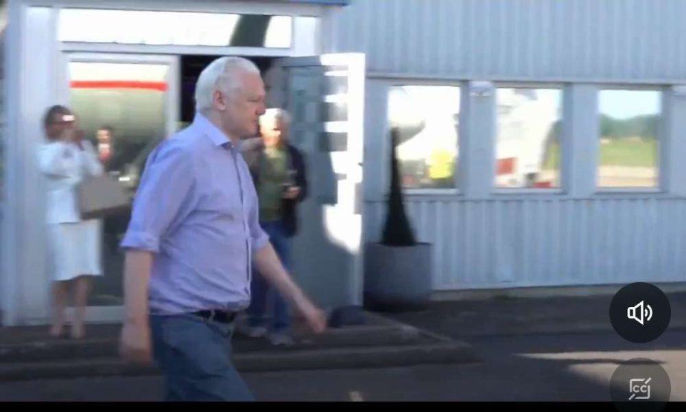 WikiLeaks founder Julian Assange on his way to a US court, set to be freed
