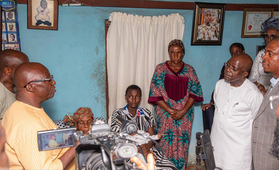 Gov Otti pays visit to family of slain soldier, CPL Ikpeama, condoles wife, mother