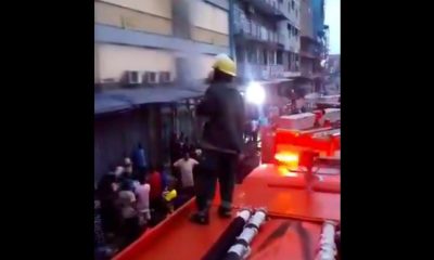 Seven-storey building gutted by fire in Lagos Island