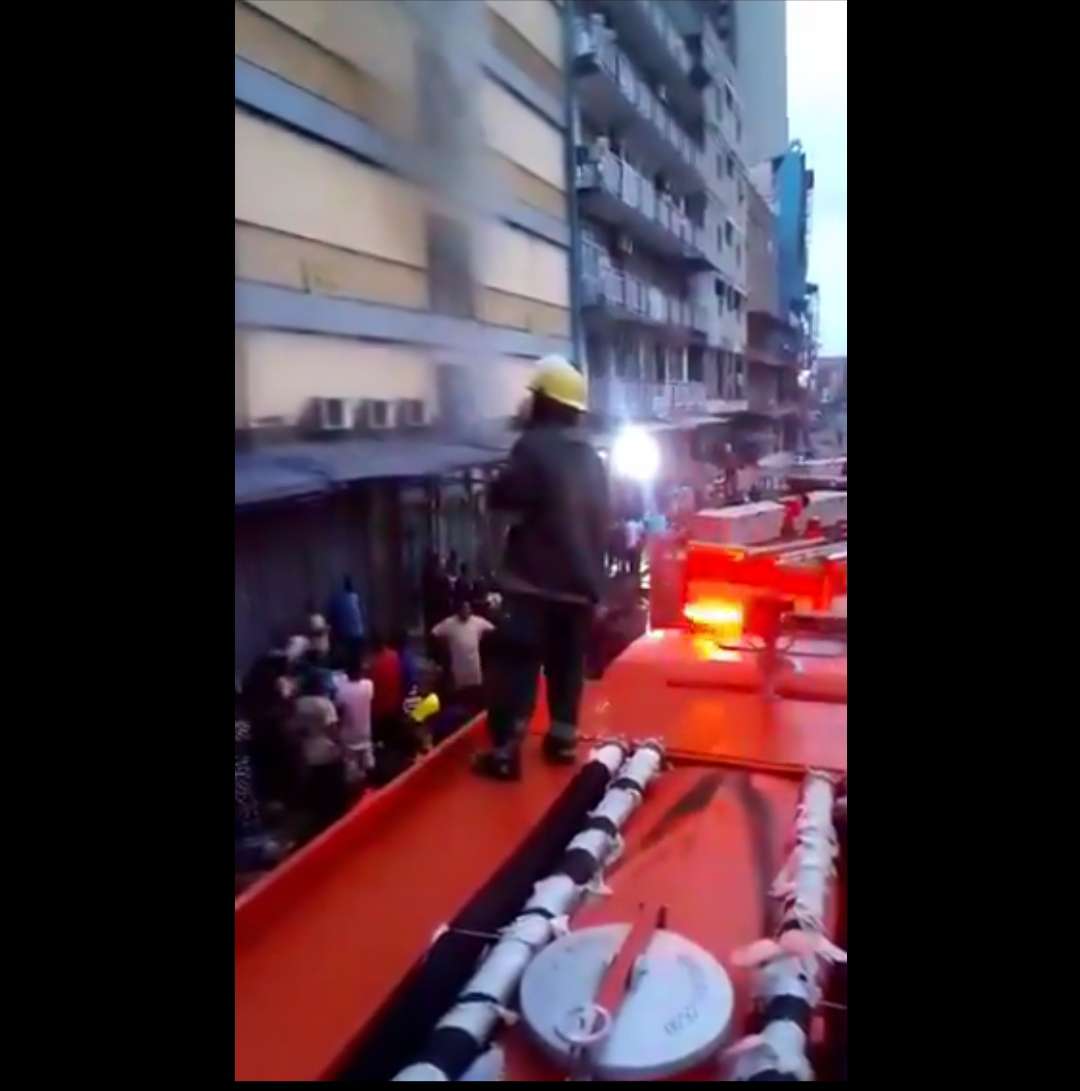 Seven-storey building gutted by fire in Lagos Island