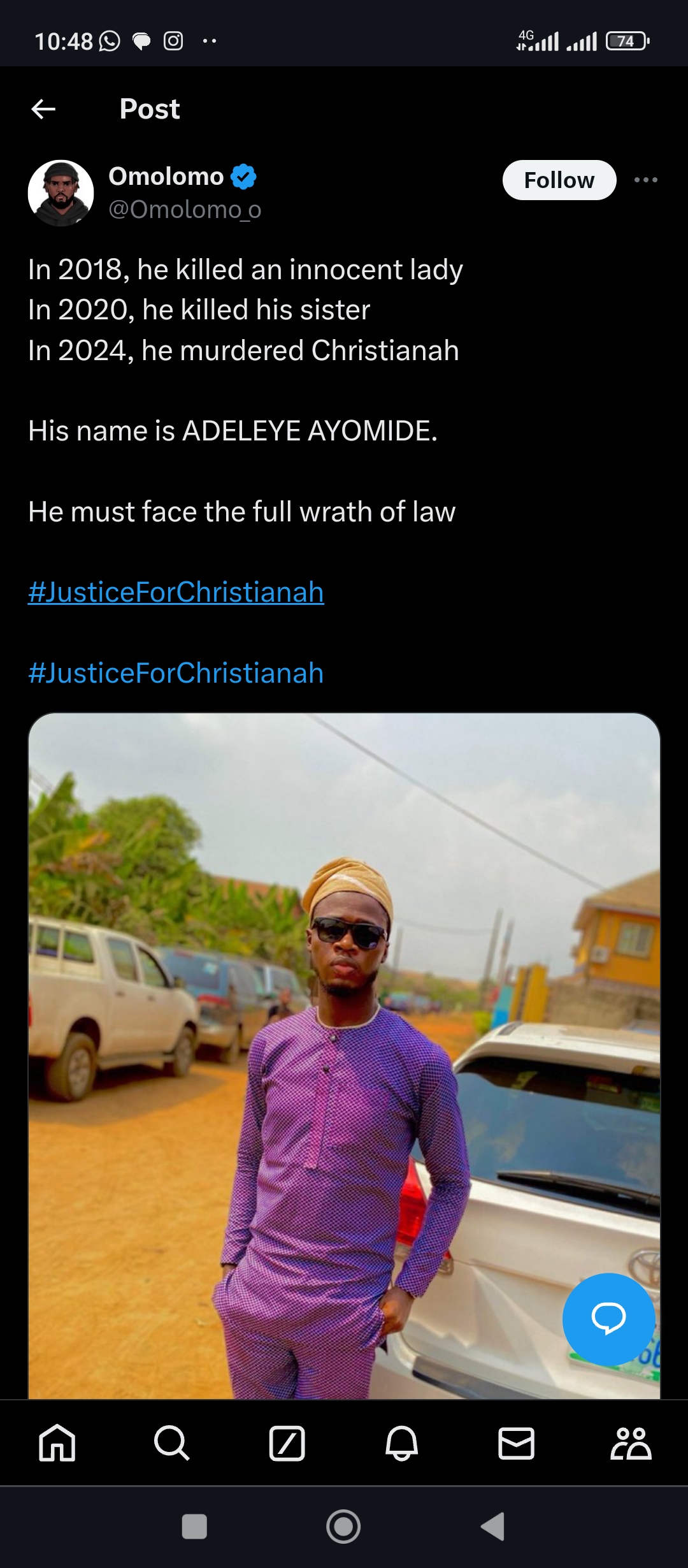 #JusticeForChristianah: Nigerians demand justice for FUNAAB student murdered by abductor