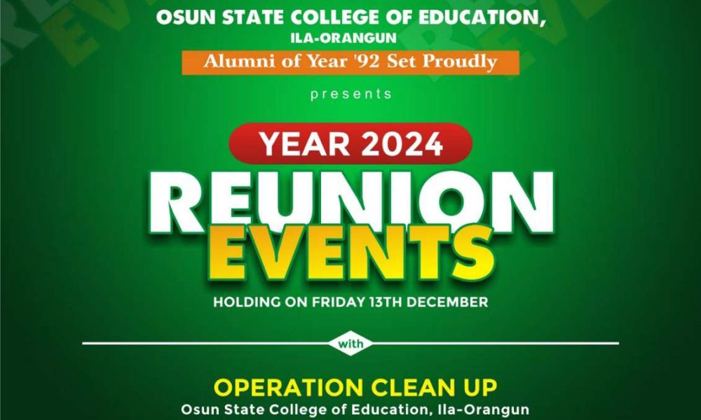 OSSCE Ila Alumni '92 class lines up activities for 2024 reunion event