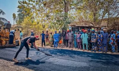 Jubilation as Senator Oyewumi begins asphalt laying of community roads in Osun