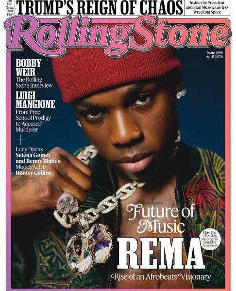 Rema wins big , becomes first African artiste on Rolling Stone cover