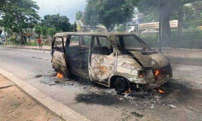 18 Escape unhurt as bus goes Up in flames in Rivers