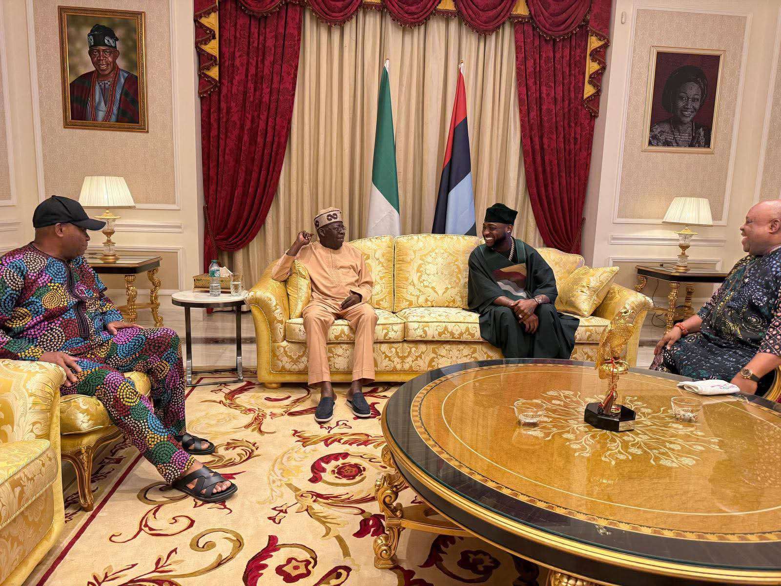 Tinubu hosts Governor Adeleke, Davido, and Adedeji Adeleke in Lagos