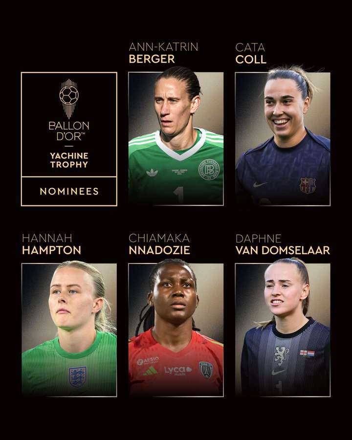 Ballon d’Or 2025: Nnadozie makes Yachine Trophy list as Kopa Trophy nominees unveiled