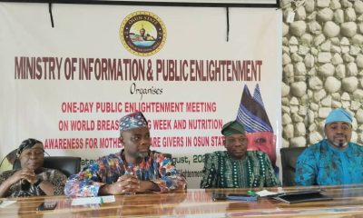 World Breastfeeding Day: Osun Govt Tasks Nursing Mothers on 6 Months Exclusive Breastfeeding