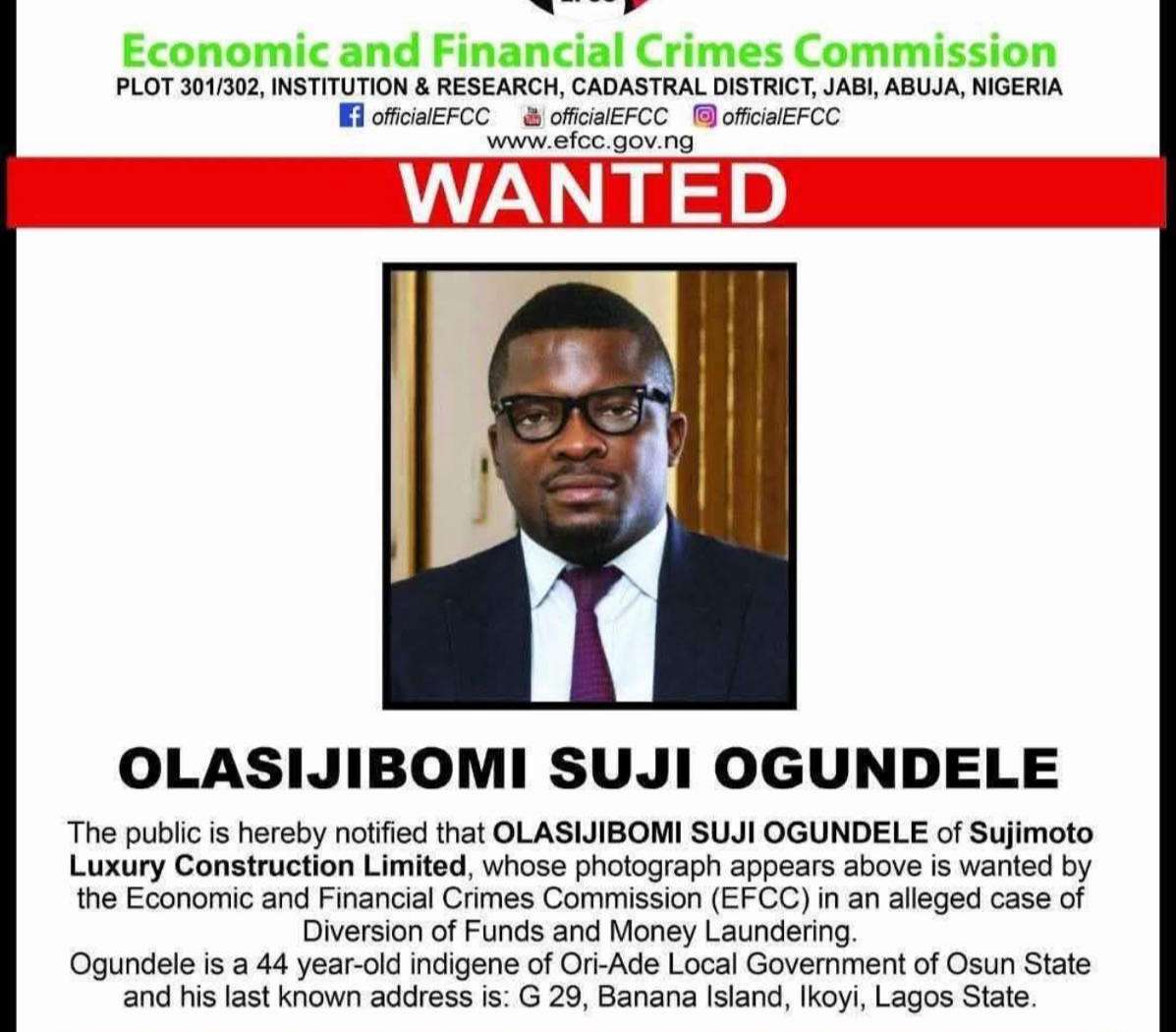 EFCC declares Sujimoto CEO Olasijibomi Ogundele wanted over alleged laundering