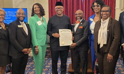 Peter Obi with honorary citizenship during Black Congressional Week in Washington