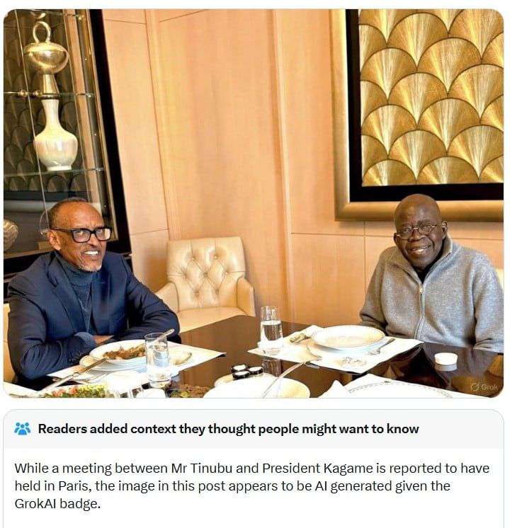Presidency insists Tinubu met Kagame amid controversy over AI photo