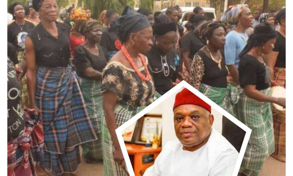 [VIDEO] Ohafia women, youths protest against Kalu, insist on 2027 rejection