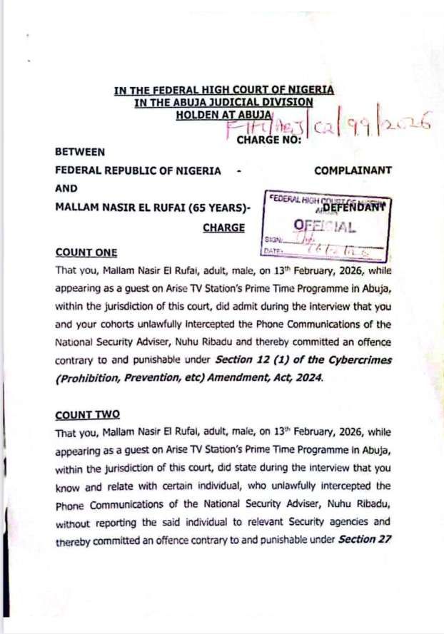 Update: DSS slams 3-count charge on el-Rufai over alleged interception of Ribadu’s phone calls 