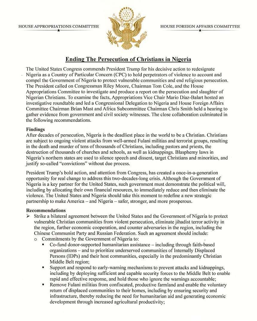 "Christian Genocide": US demands repeal of Sharia, blasphemy laws; seeks sweeping security pact