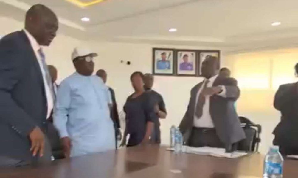 [VIDEO] Drama as Woman Confronts Umahi, Alleges Contract Debt, Sexual Harassment