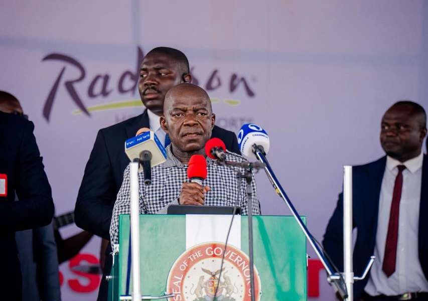 Otti commissions reclaimed Ovom road, flags off Enyimba-Radisson Hotel in Aba