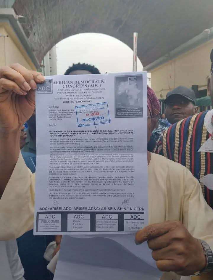 [PHOTOS] ADC petitions INEC, seeks removal of Amupitan over alleged partisanship