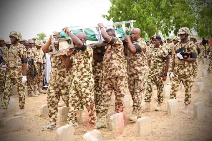 [PHOTOS] Late Gen Braimah, others buried with full military honours in Maiduguri