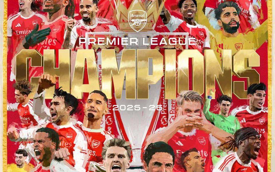 JUST IN: Arsenal are Premier League champions 