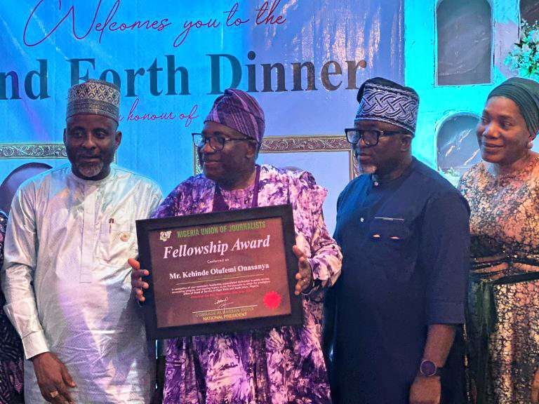 NUJ Honours Retired Ogun Head of Service, Onasanya, With Fellowship Award