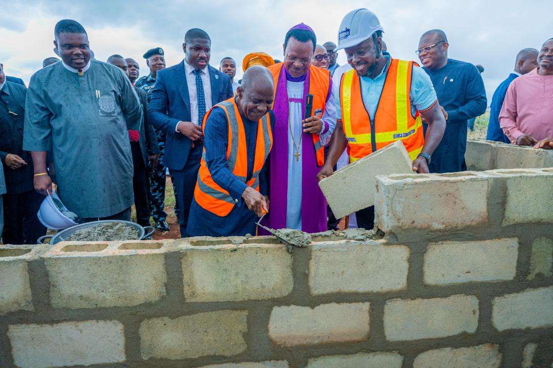Otti attributes administration’s success to God, lays foundation for ecumenical Centre in Umuahia