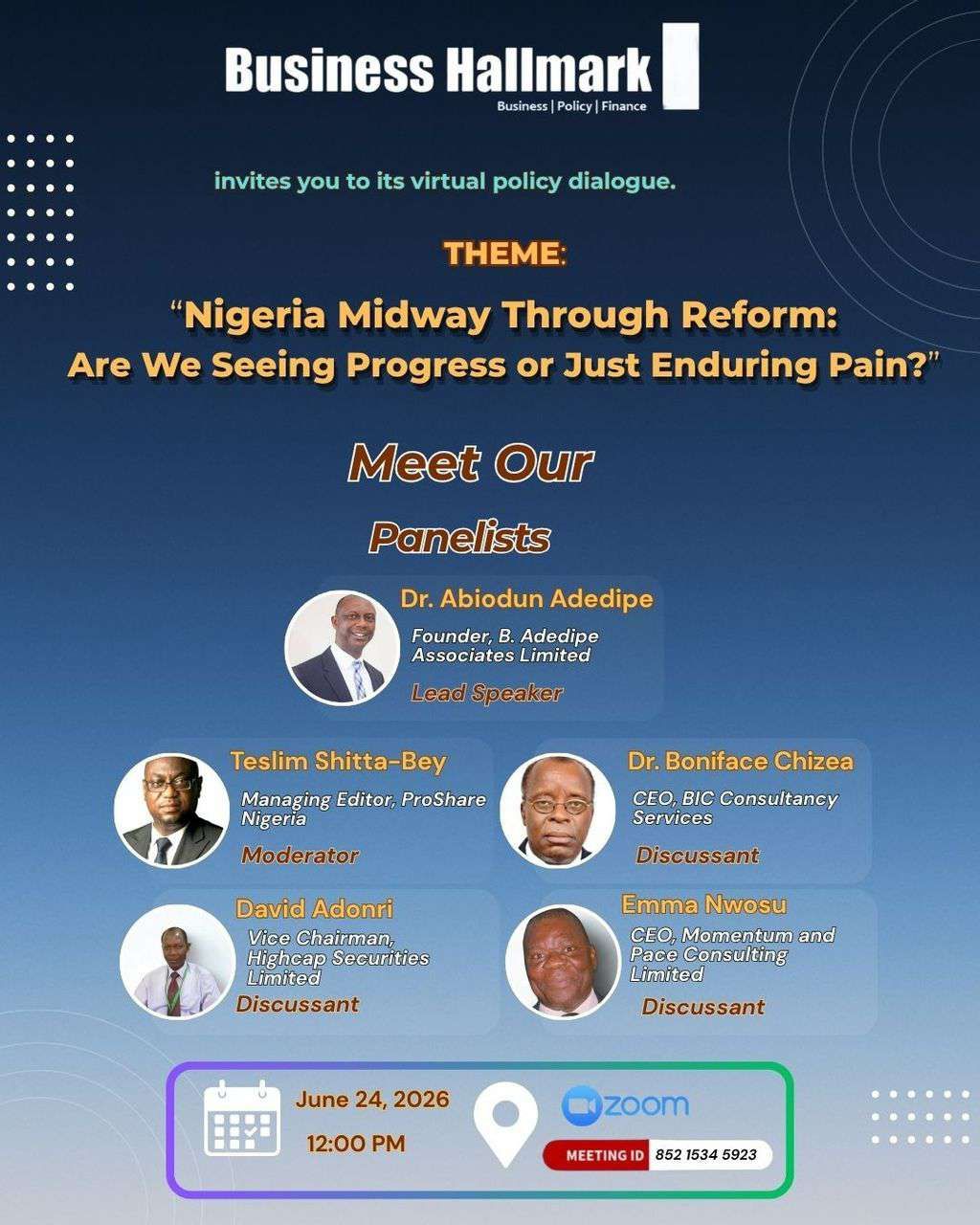 Business Hallmark to host policy dialogue on impact of Nigeria's economic reforms