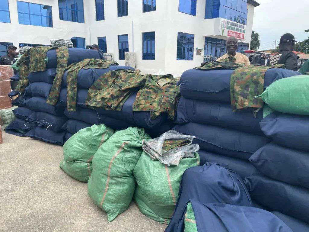 Police seize truck loaded with military uniforms, suspected drugs in Lagos
