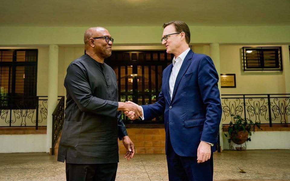Peter Obi meets British High Commissioner, discusses democracy, economy ahead of envoy's departure